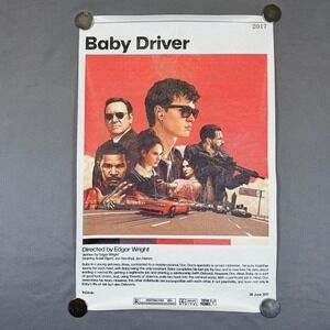 Baby Driver 2017 Movie Poster Edgar Wright Canvas Fabric Wall Art Print 12x18